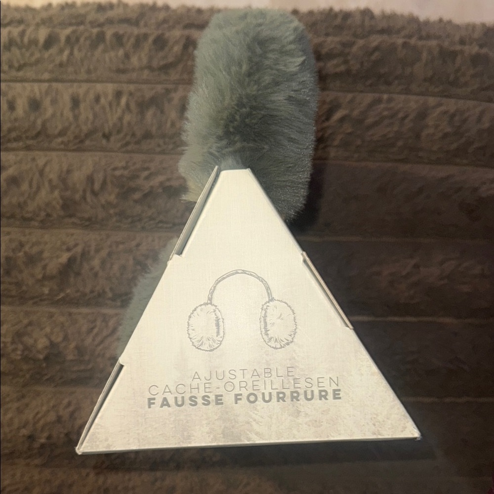 Aspen Gray Faux Fur Earmuffs - Picture 2 of 5